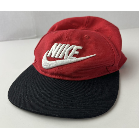 Nike CHILD Snapack Hat Swoosh Air Black Red Spellout Adjustable Kid's One Size - Picture 2 of 9